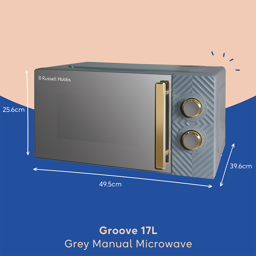Russell Hobbs RHMM723G Grey 17L Manual Groove Microwave 700W Image 9