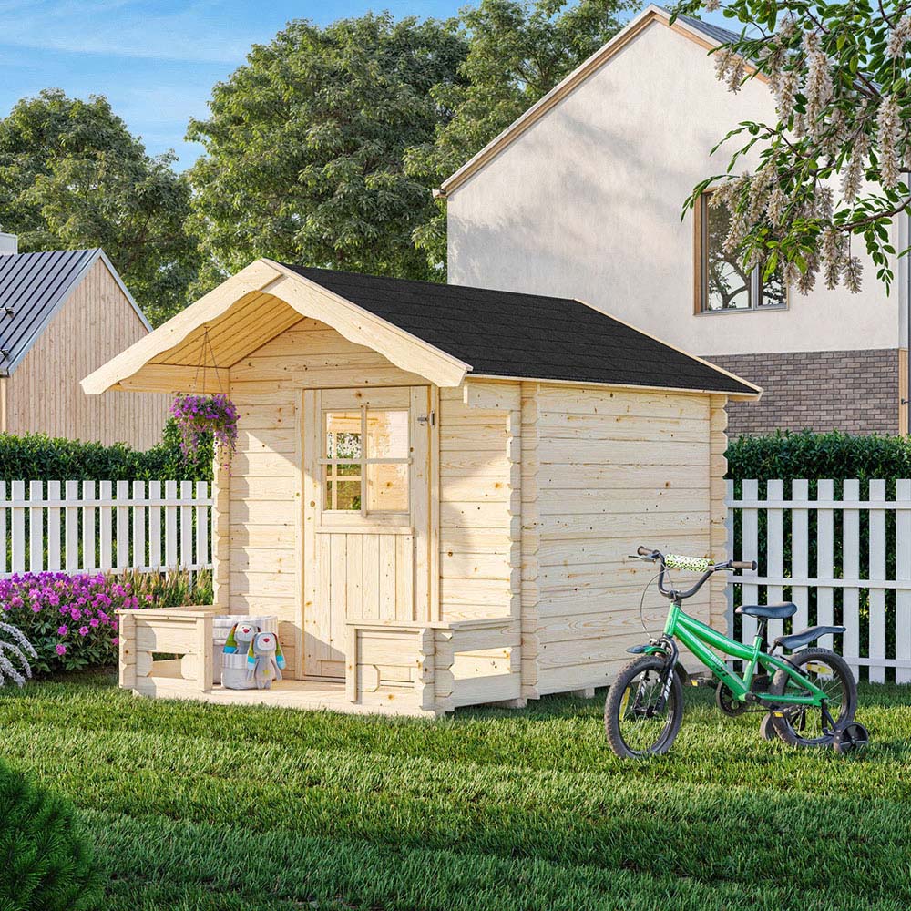 Palmako Stina 7.3 x 8.5ft Kids Wooden Playhouse Image 2