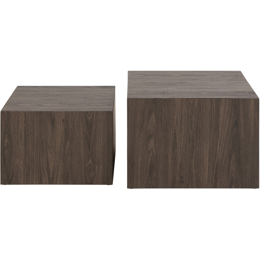 Florence Dice Smoked Ash Square Coffee Table Set of 2 Image 3