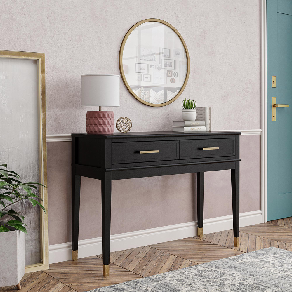 Dorel Home Westerleigh 2 Drawer Black Console Table Image 6