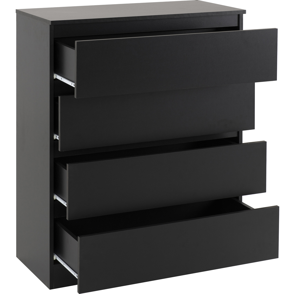 Seconique Malvern 4 Drawer Black Chest of Drawers Image 4