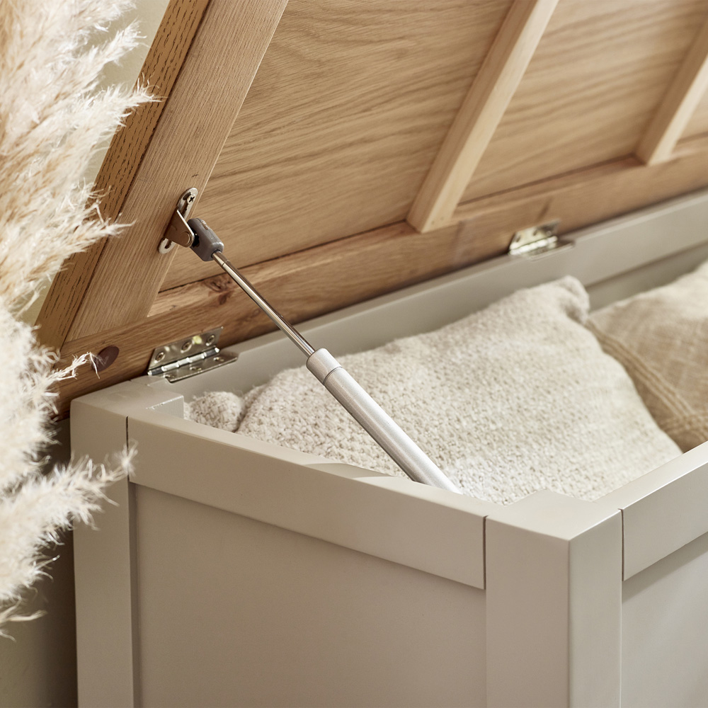 Julian Bowen Richmond Grey and Pale Oak Storage Bench Image 6