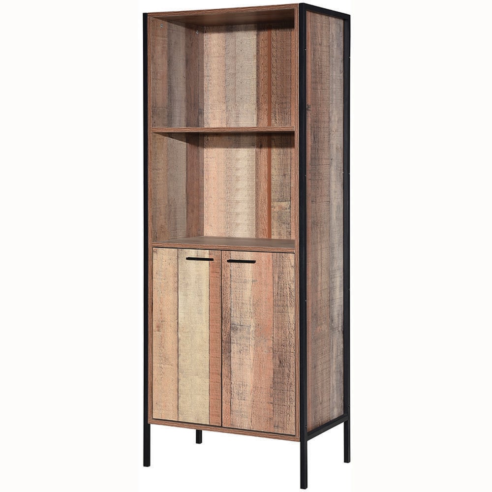 Hoxton 2 Door Wood Effect Bookcase Display Cabinet Image 2