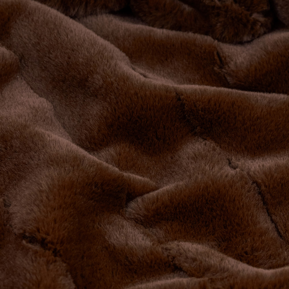 Paoletti Empress Brown Faux Fur Reversible Throw 140 x 200cm Image 2