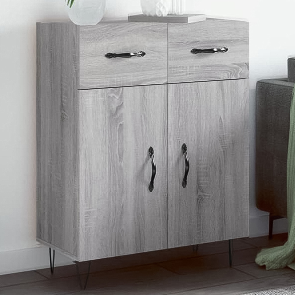 vidaXL 2 Door 2 Drawer Grey Sonoma Sideboard Image 1