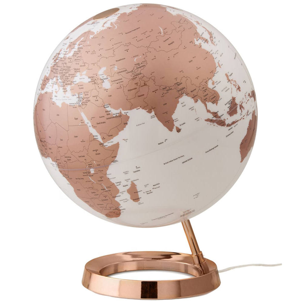 Atmosphere New Colour Copper Metal Illuminated Globe 30cm Image 1
