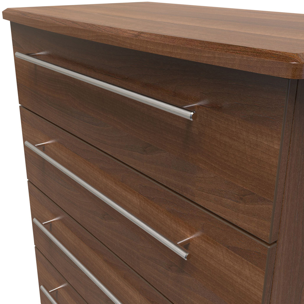 Crowndale Sherwood 5 Drawer Noche Walnut Chest of Drawers Image 5