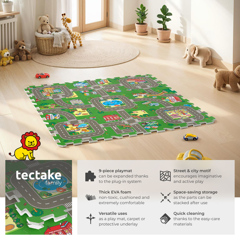 tectake MyCity Kids 9 Piece Puzzle Play Mat Image 6