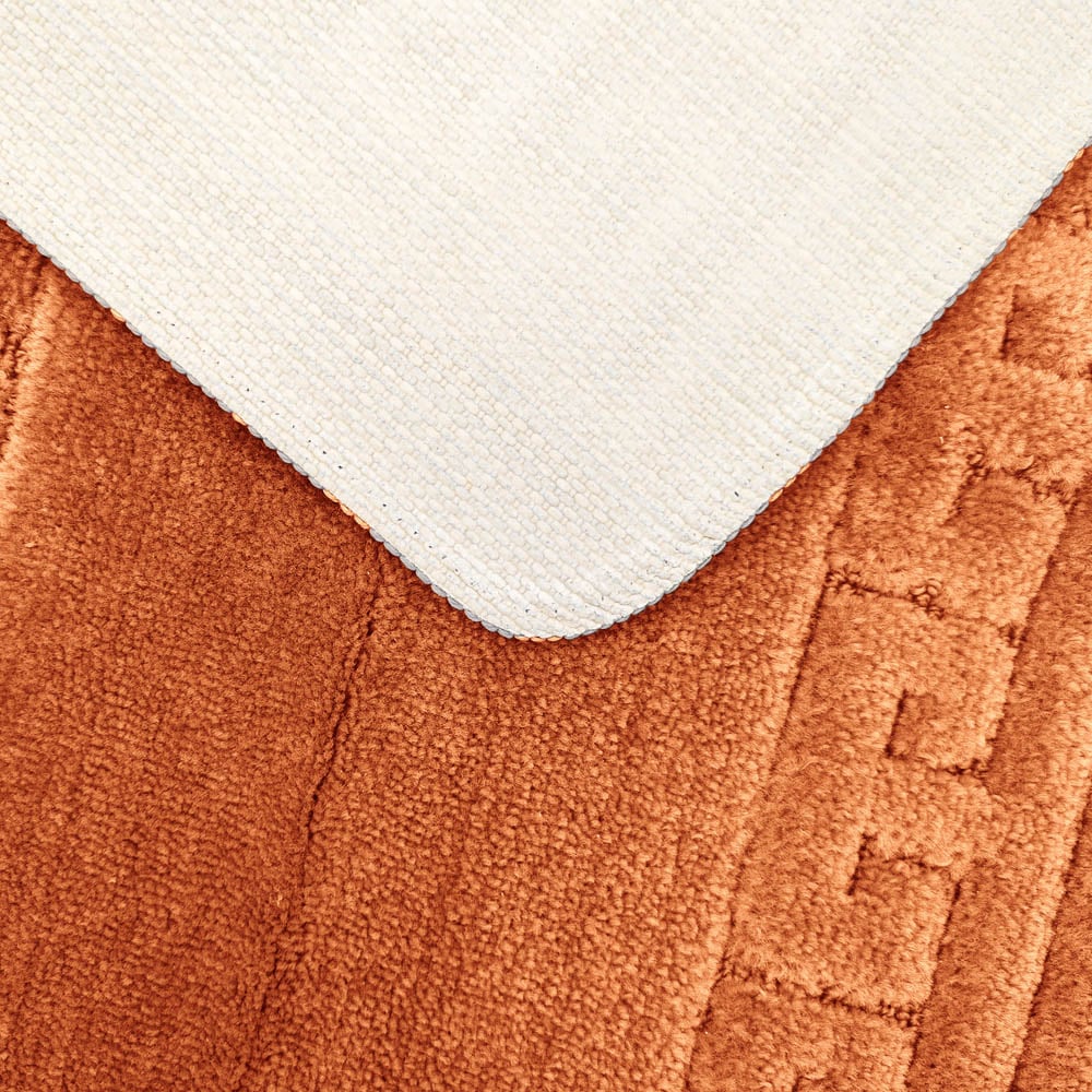 Velosso Greek Key Orange Bath Mat Set Image 5