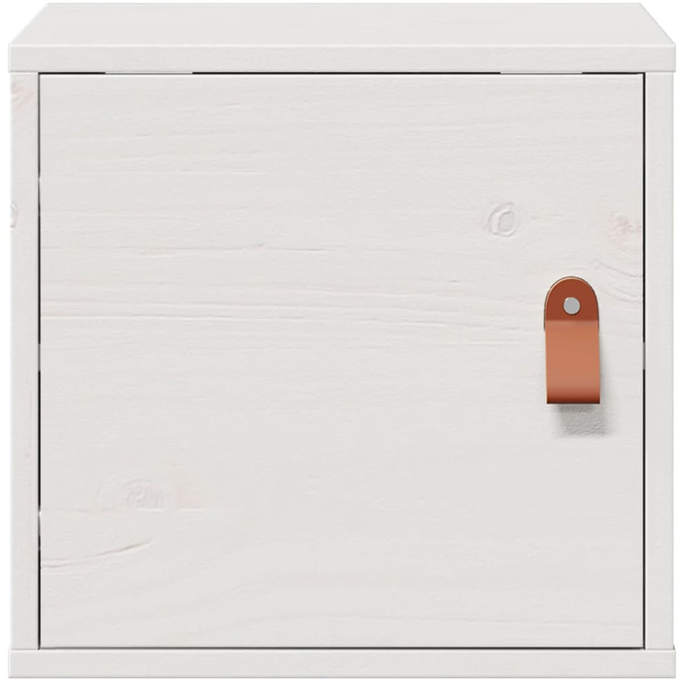 vidaXL Single Door White Solid Pine Wood Wall Cabinet Image 4