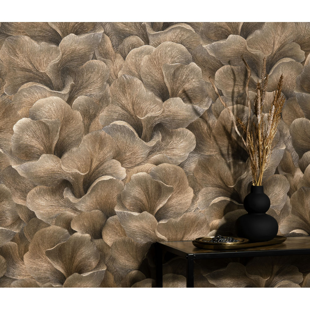Erismann Floral Glow Brown Vinyl Wallpaper Image 6