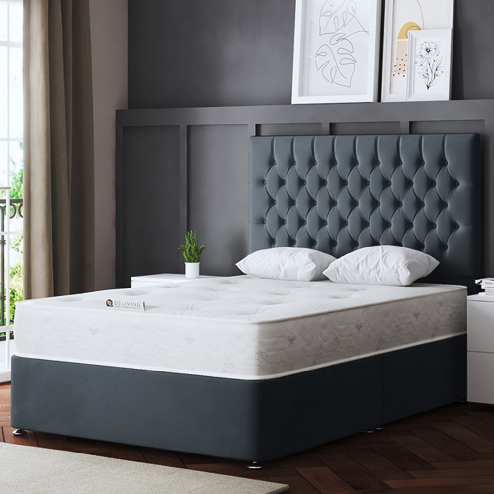 DS Living Seraphine Double Steel Upholstered Panel Divan Bed Image 1