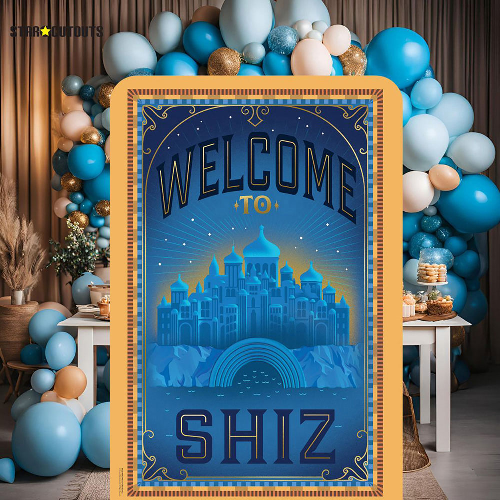 Star Cutouts Single Wicked Welcome To Shiz Backdrop Cardboard Cutout 133 x 91cm Image 2