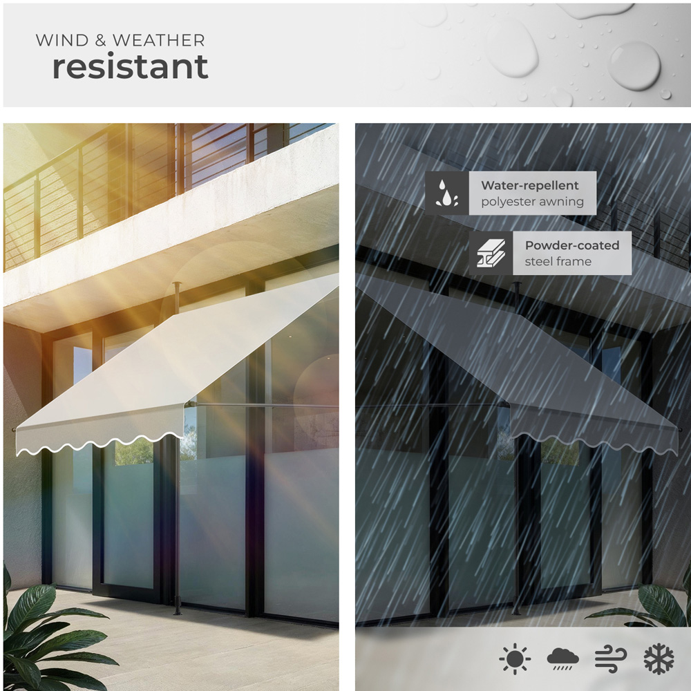 tectake Light Grey Retractable Awning 1.5 x 1.8m Image 4