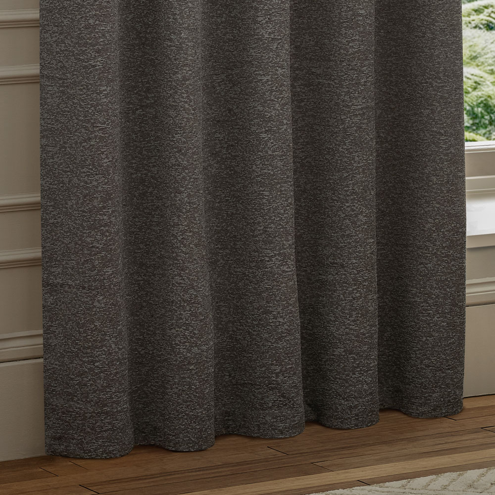 Paoletti Galaxy Charcoal Fully Lined Velvet Eyelet Curtains 229 x 229cm Image 3