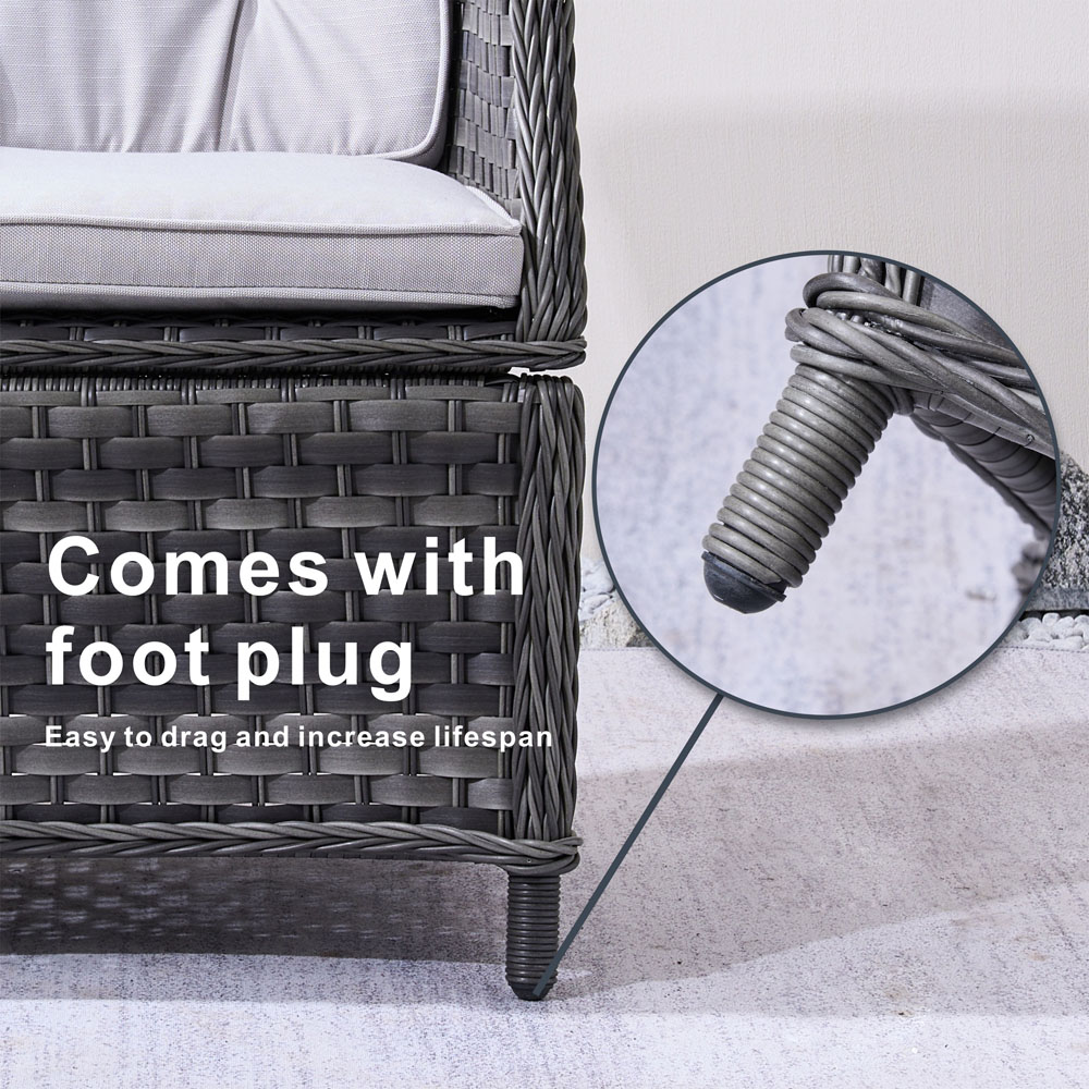 Direct Wicker 2 Seater Grey Rattan Aluminium Garden Bistro Set Image 6