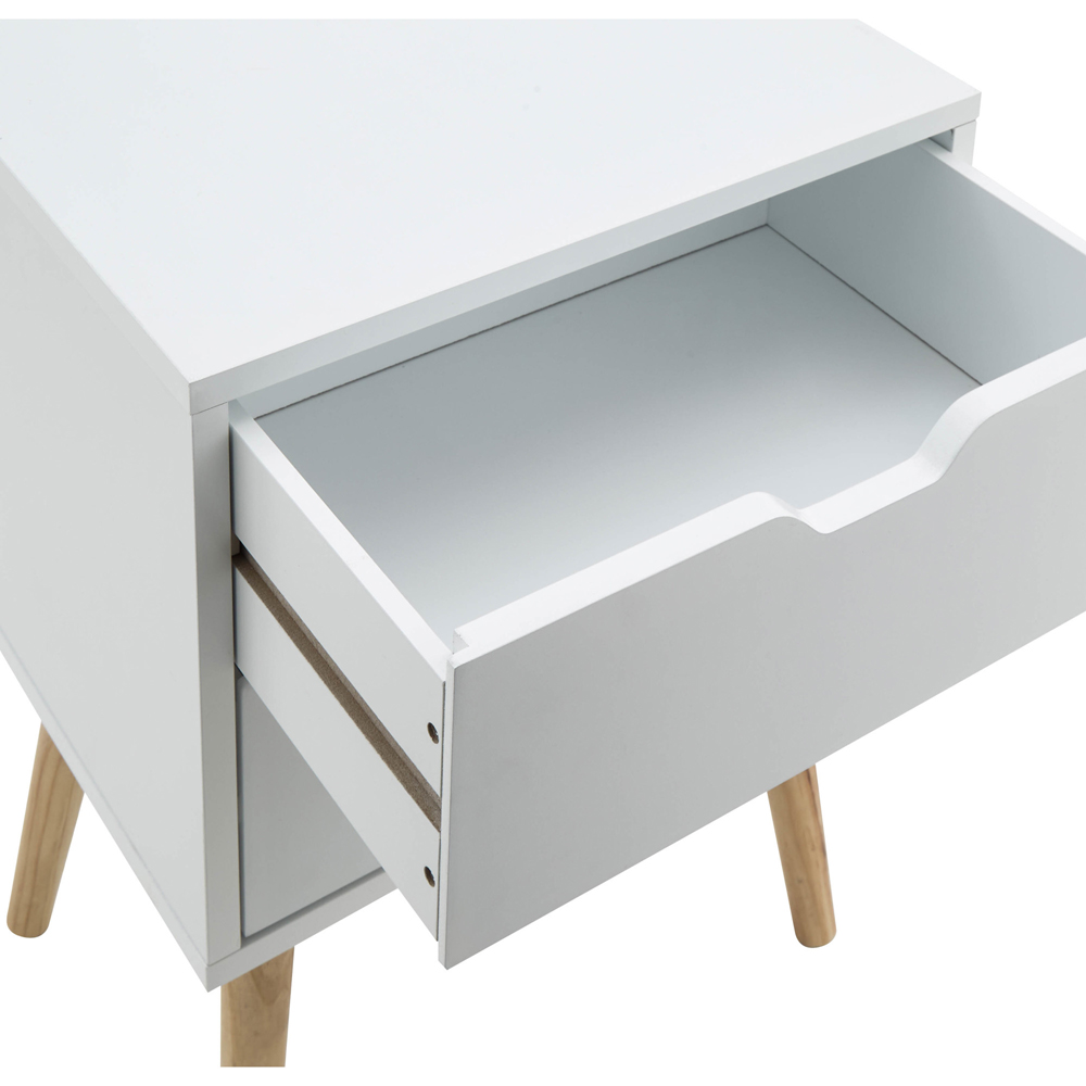 GFW Nyborg 2 Drawer White Bedside Table Set of 2 Image 6