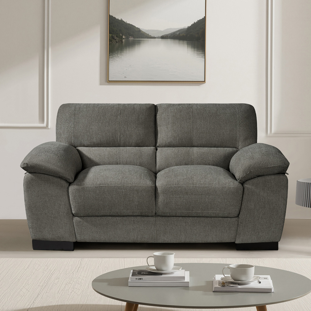 Artemis Home Roslyn 2 Seater Charcoal Fabric Sofa Image 3