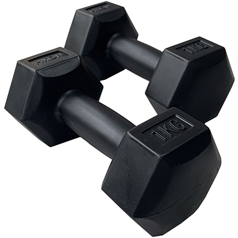HXGN Black Hex Dumbbell Set 12kg Image 2