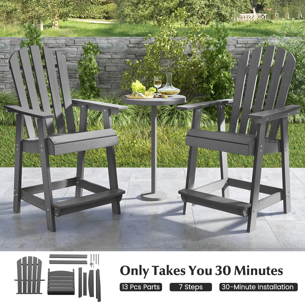Costway Grey Outdoor Chair Image 8