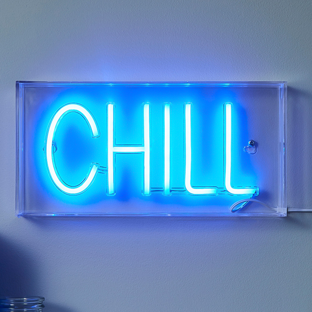 Glow Chill Neon Blue Acrylic Light Box Image 1