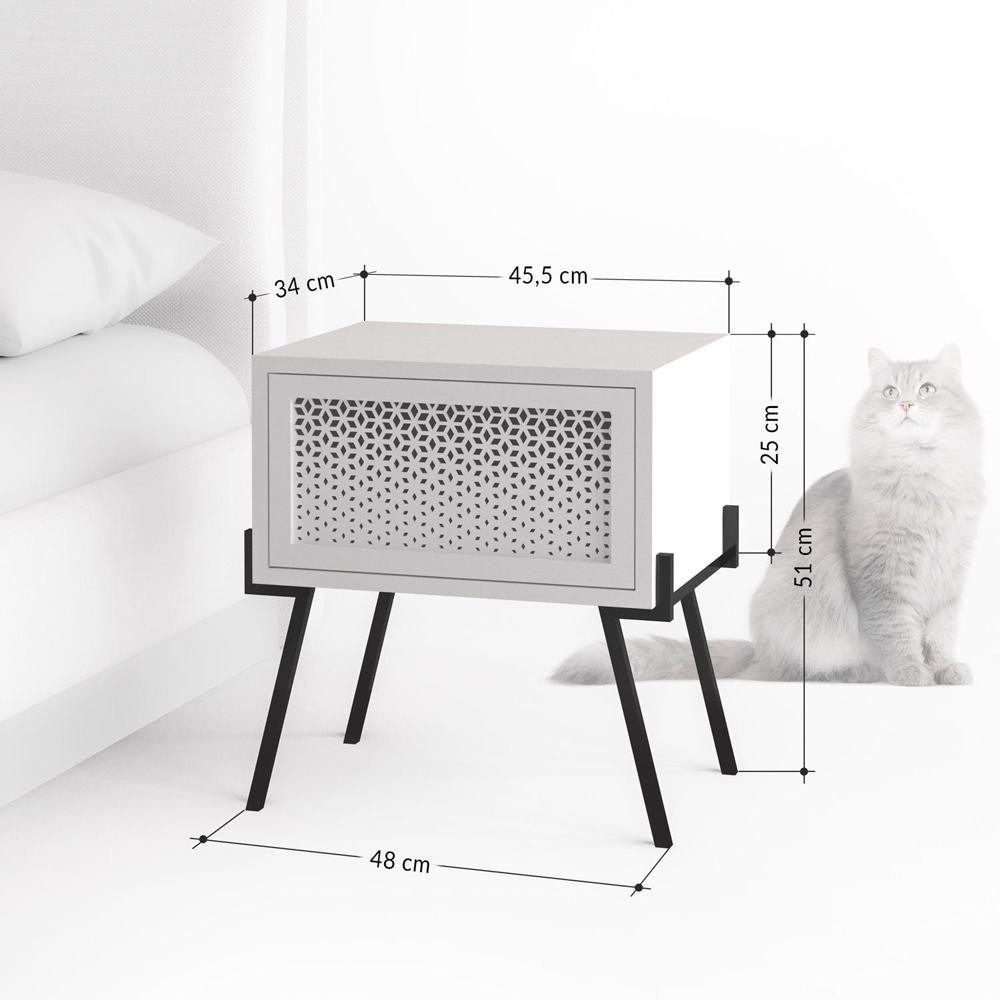 FWStyle Naive Single Door Oak Bedside Table Image 7