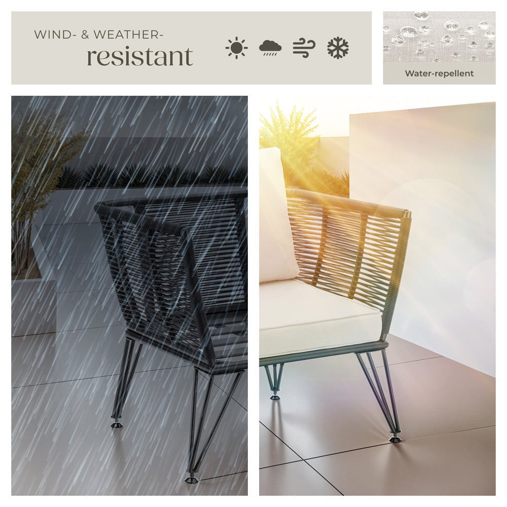 tectake Valeiras Set of 4 Woven Rope Design Accent Chair Image 7