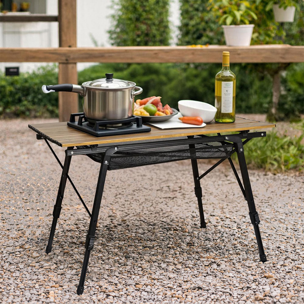 Levede Aluminium Adjustable Height Foldable Camping Table 90 x 52cm Image 2