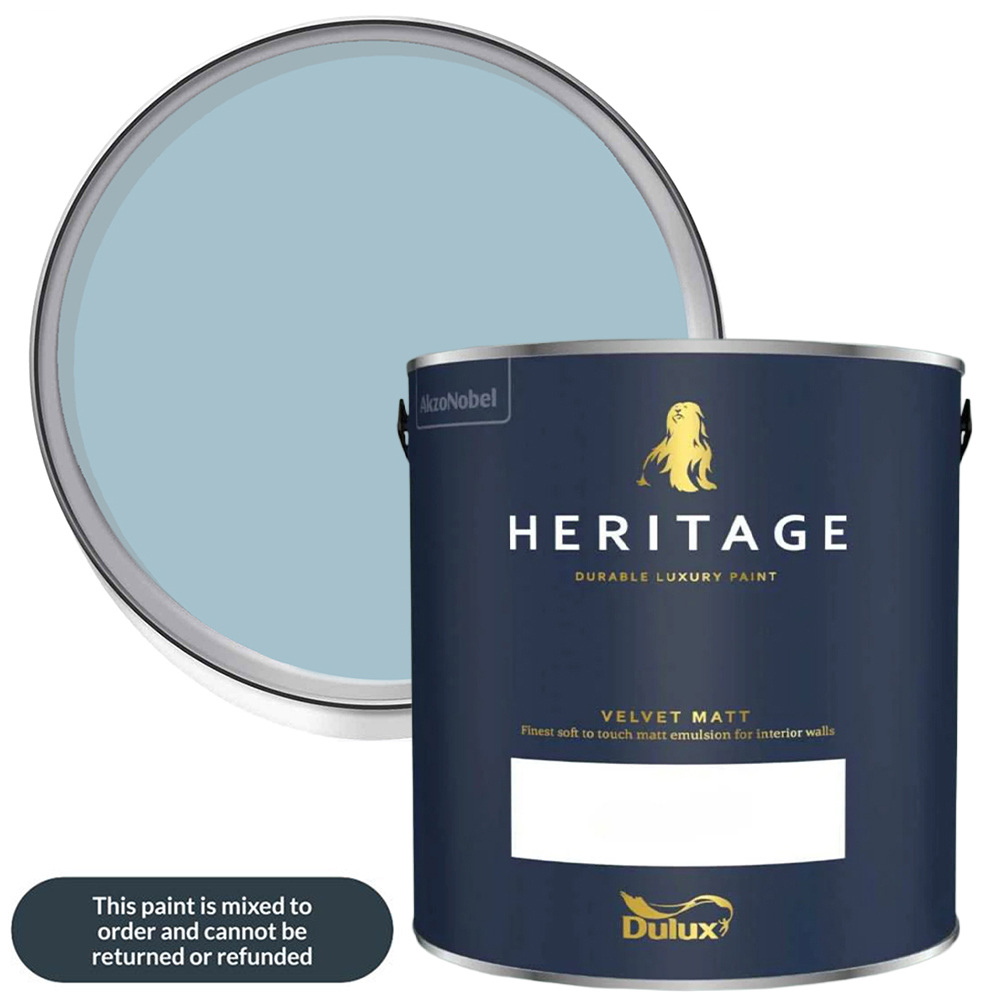 Dulux Heritage Walls and Ceilings Light Teal Velvet Matt Emulsion Paint 1L Image 1