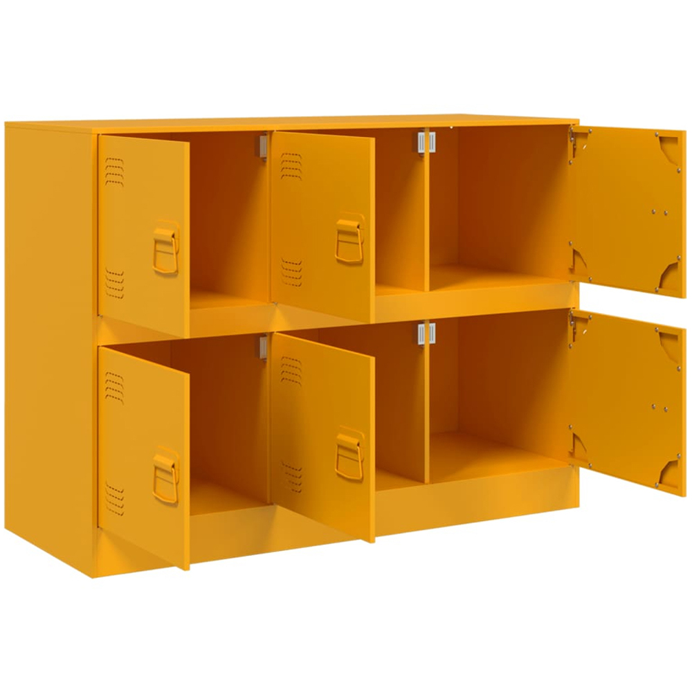 vidaXL 6 Door Mustard Yellow Metal Sideboard Image 6
