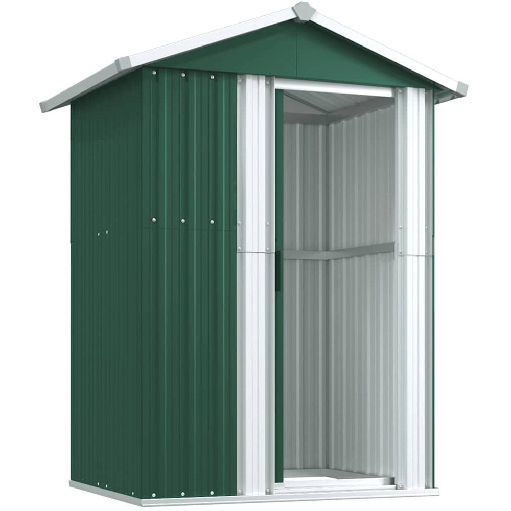vidaXL 4.1 x 12.5ft Green Galvanised Steel Apex Garden Shed Image 4