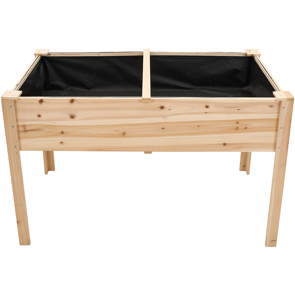 Living and Home Natural Elevated Fir Wood Garden Bed with Drainage Holes Image 1