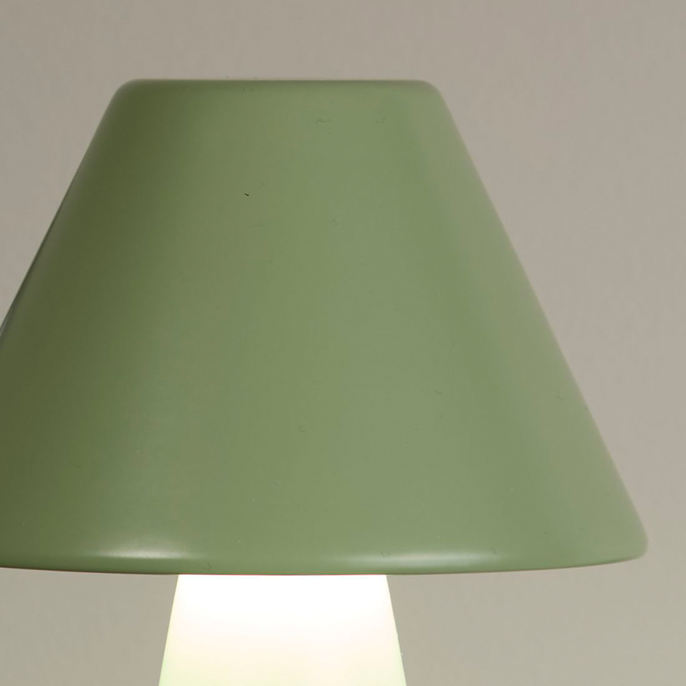 Lighting Collection Cone Sage Green Rechargeable LED Table Lamp Image 4