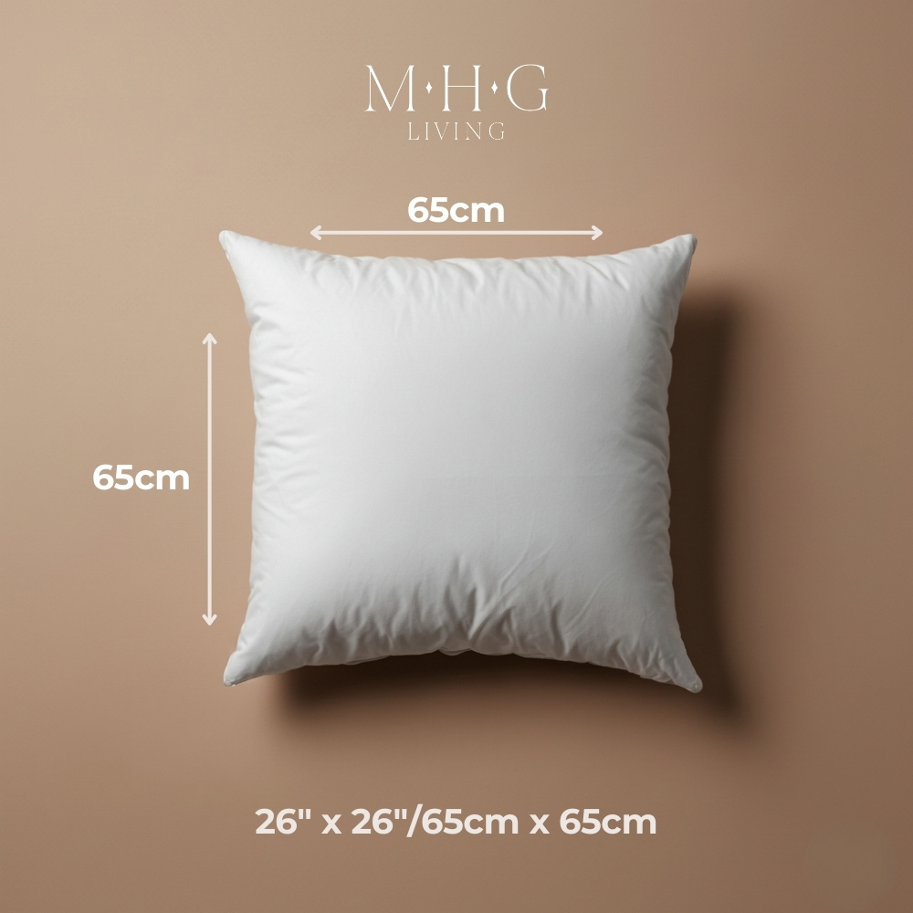 MHG Living White Hollowfibre Square Cushion Pad 65 x 65cm 2 Pack Image 9