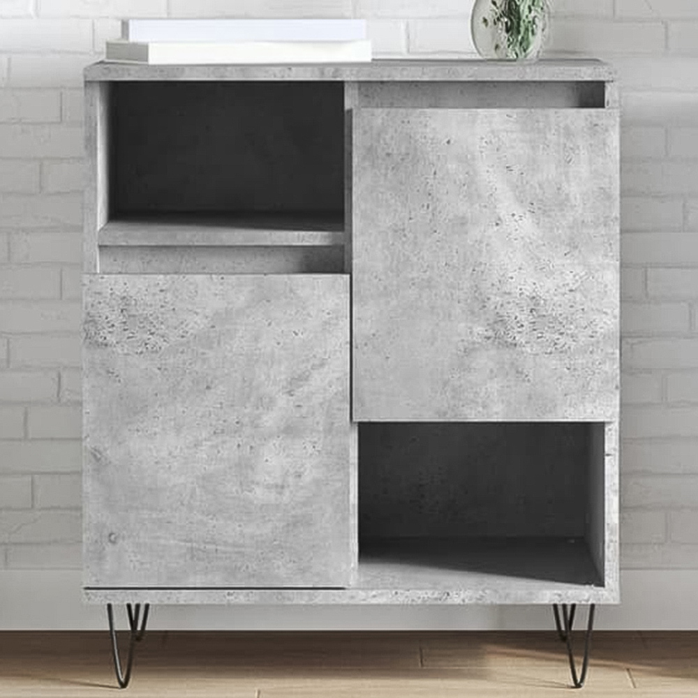 vidaXL 2 Door 2 Shelf Concrete Grey Sideboard Image 1