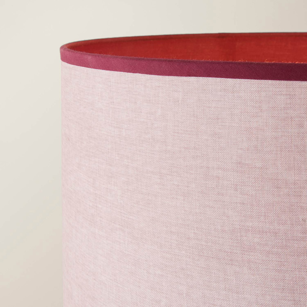 ValueLights Amara Linen Shade Pink Twist LED Floor Lamp with Bulb Image 4