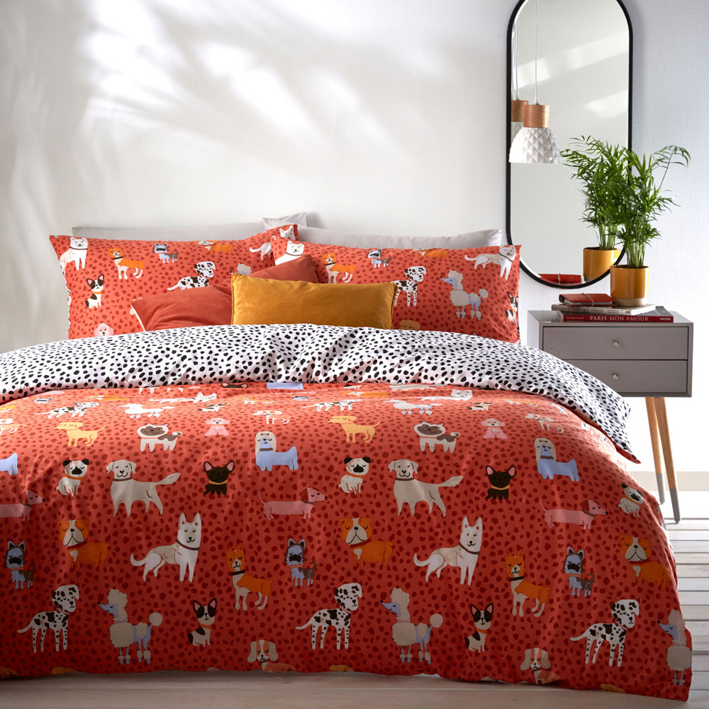 furn. Woofers King Size Coral Duvet Set Image 1