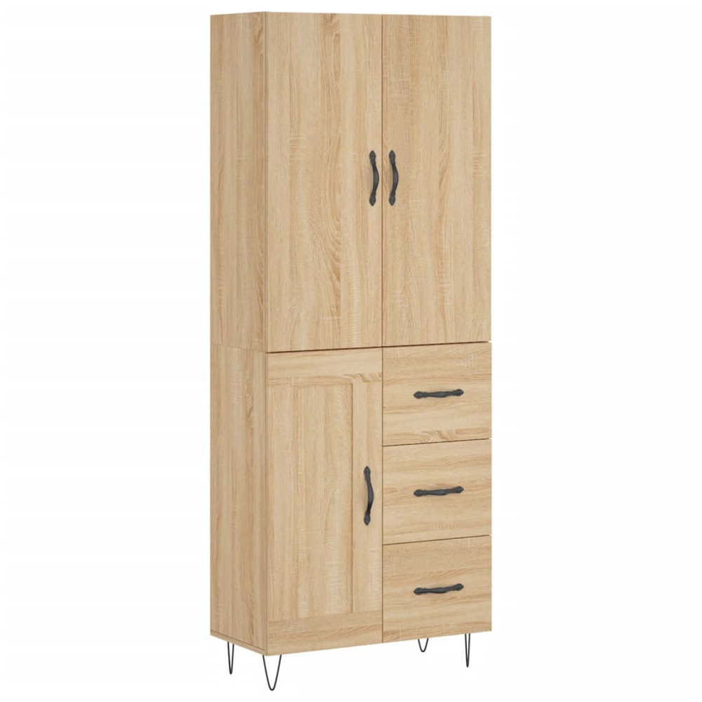 vidaXL 3 Door 3 Drawer Sonoma Oak Highboard Image 2