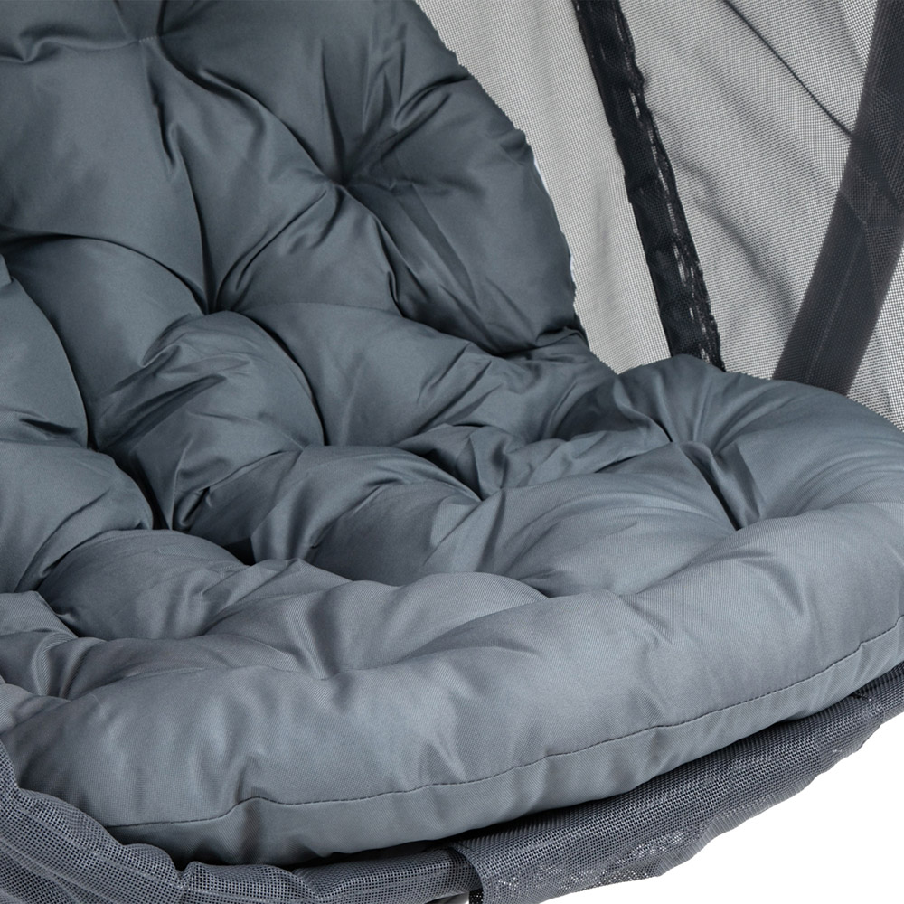 Outsunny Grey Hanging Egg Chair with Cushions Image 3