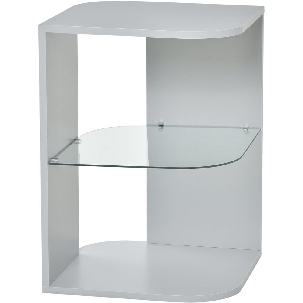 Portland 2 Shelf Grey Side Table Image 2