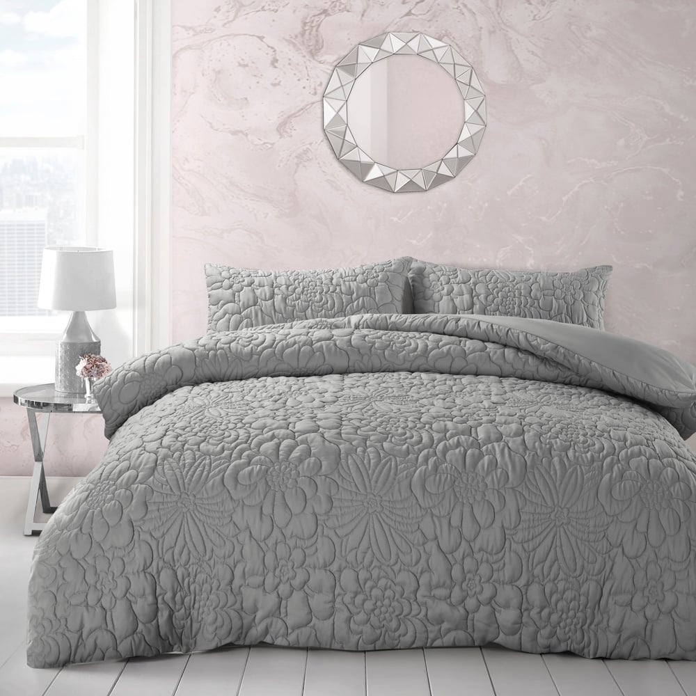 Velosso Alini Double Grey Quilted Duvet Set Image