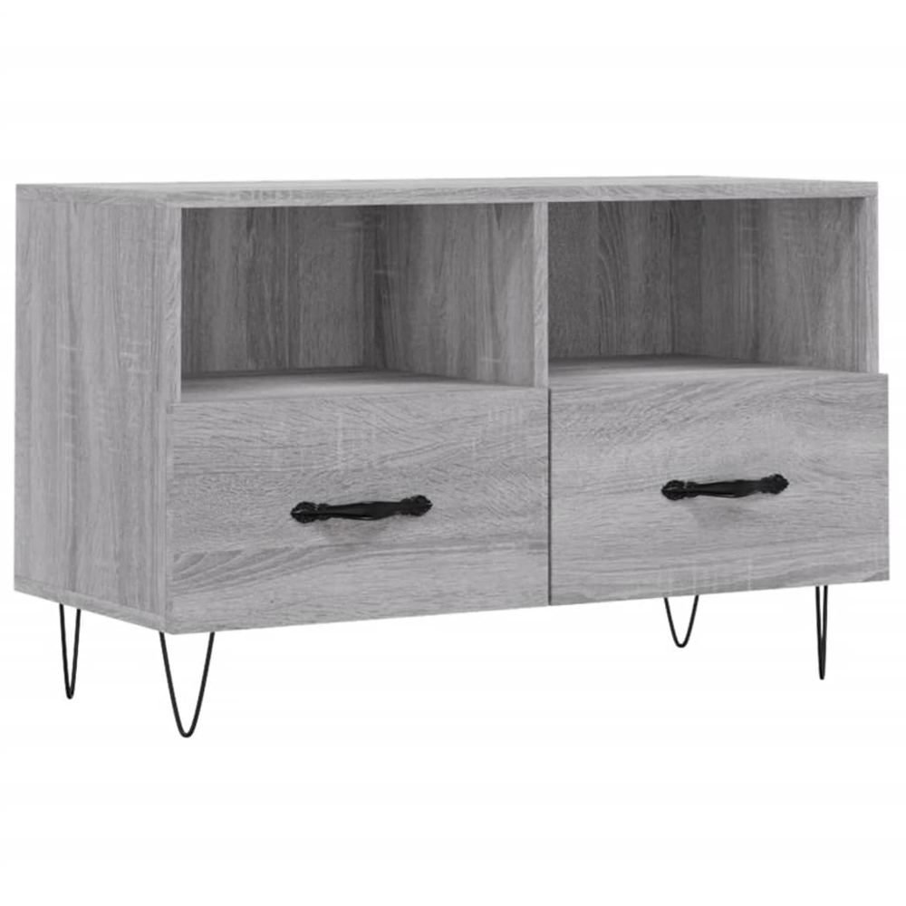 vidaXL 2 Drawer 2 Shelf Grey Sonoma TV Cabinet Image 2