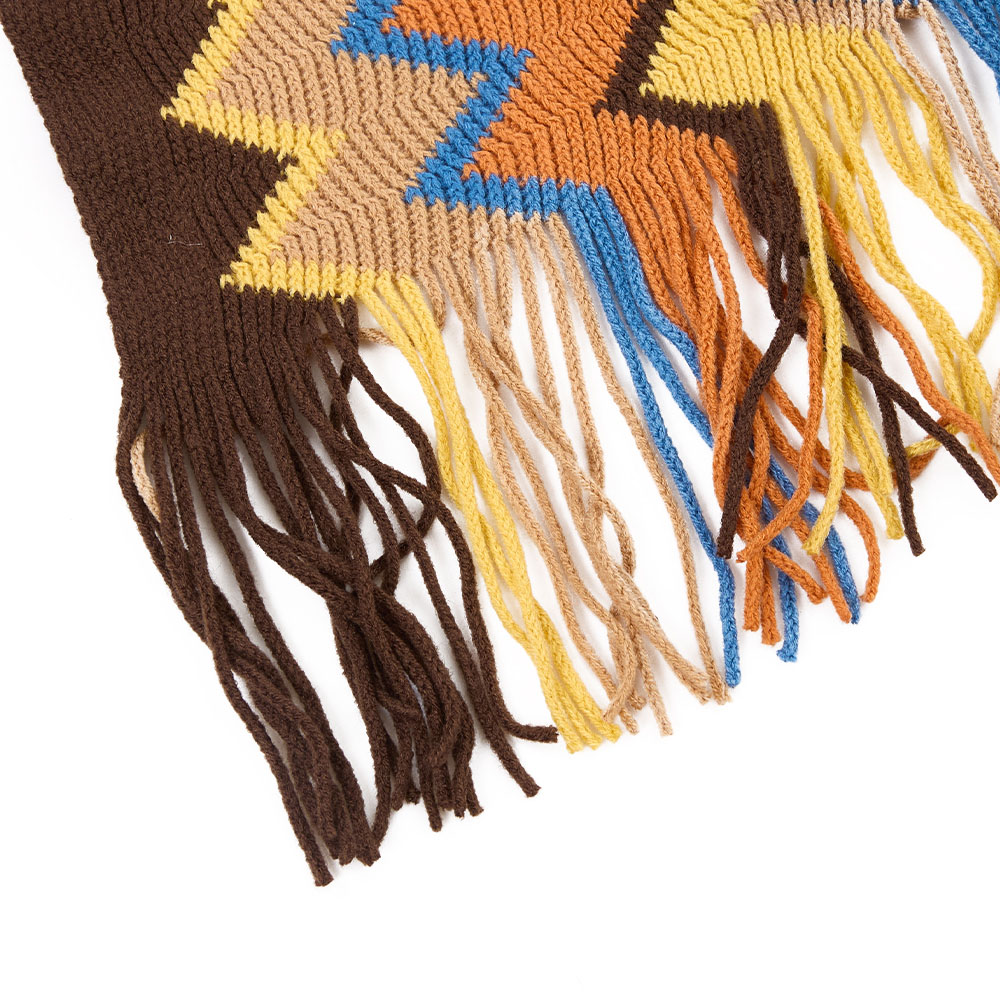 Living and Home Bohemian Brown Wave Sofa Throw Blanket with Tassels 170 x 127cm Image 3