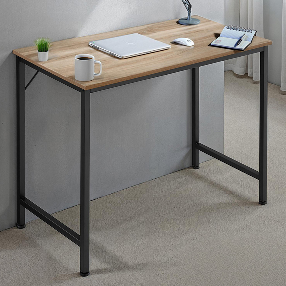 Tectake Jenkins Industrial Wood Study Desk Oak Sonoma 80cm Image 1
