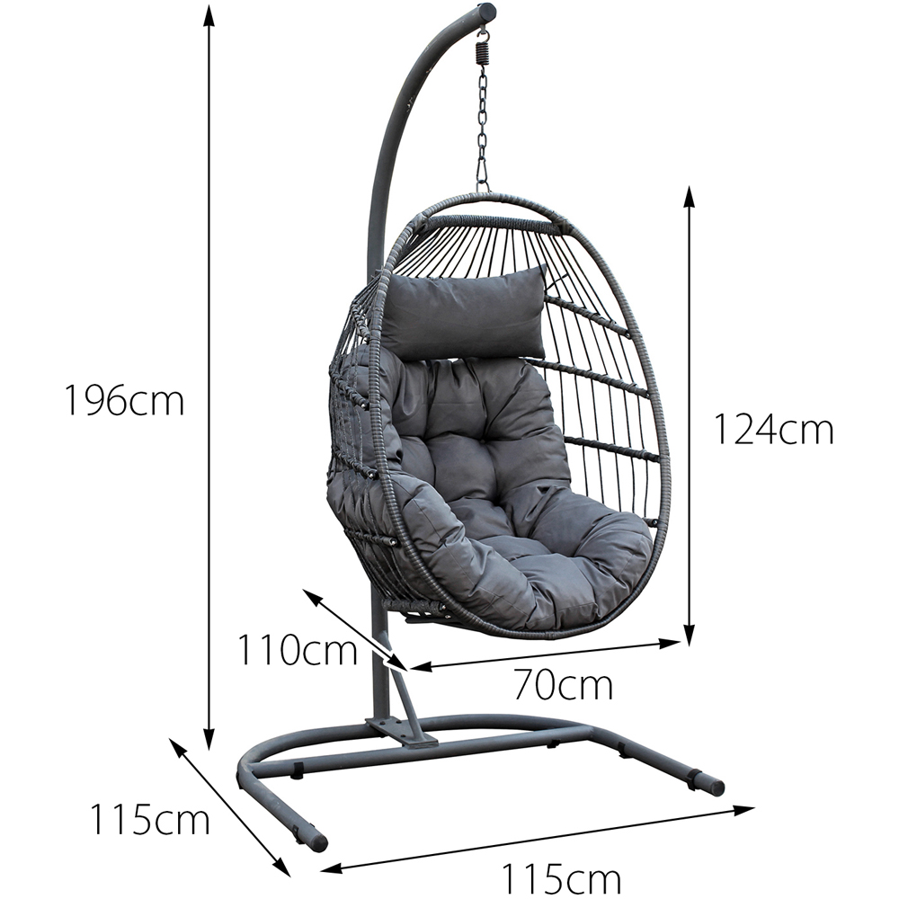 Oseasons Bali Mixed Grey Rattan Hanging Egg Chair Image 5