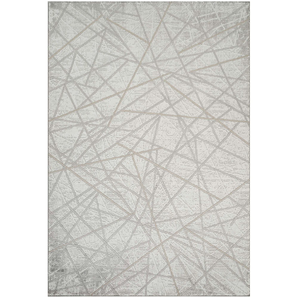 Desire Rugs Perla Grey Modern Abstract Linear Axis Design Rug 60 x 220cm Image 1