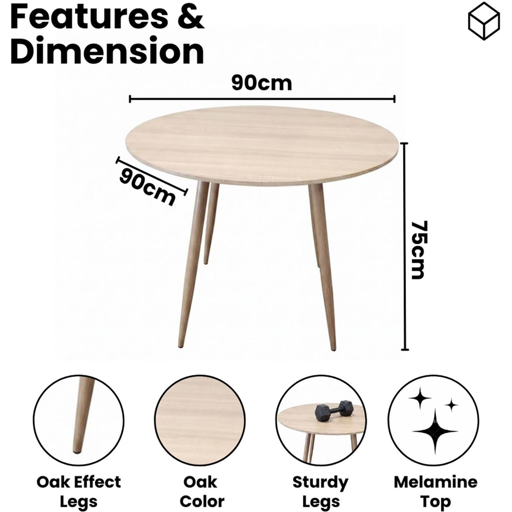 Kosy Koala 4 Seater Round Dining Set Grey Image 8