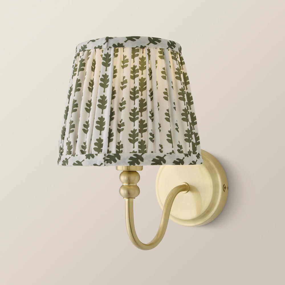 ValueLights Binky Green Floral Shade Gold Rechargeable Wall Light with Bulb 2 Pack Image 5