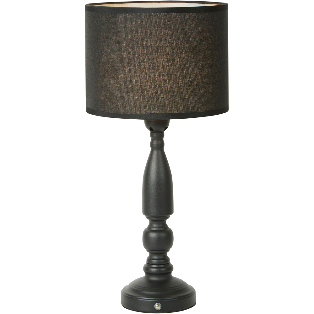 Lighting Collection Spindle Black Rechargeable LED Table Lamp Image 3