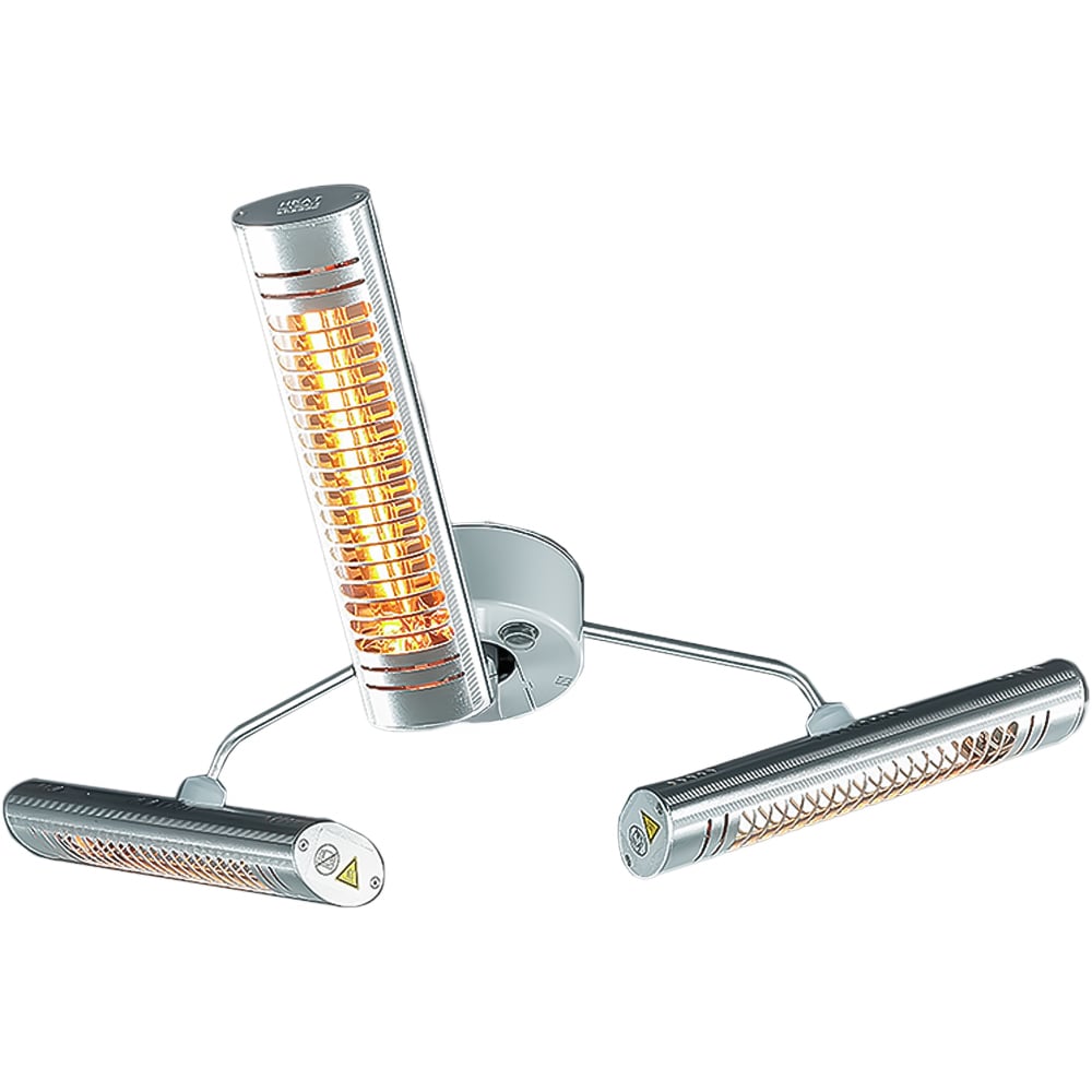 Shadow White and Silver Parasol Heater with Remote 2000W Image 1